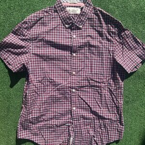 Original Penguin Burgundy and White Checkered Shirt